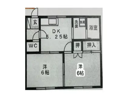 ニュー桜ハイツ(2DK/1階)の間取り写真