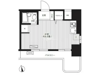 リーノ新宿若松町(ワンルーム/11階)の間取り写真