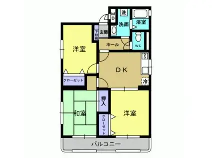 ユーミー長田B棟(3LDK/3階)の間取り写真