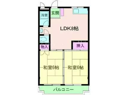 コンフォート青山(2LDK/2階)の間取り写真