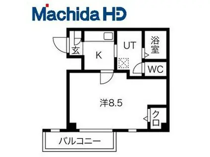 エヌエムスワサントドゥイースト(1K/3階)の間取り写真