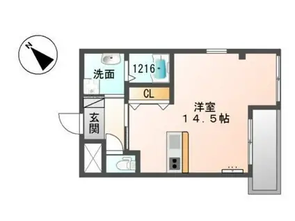 エクシード(ワンルーム/3階)の間取り写真