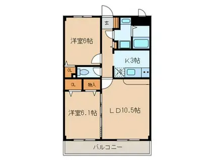 FLAT25(2LDK/3階)の間取り写真