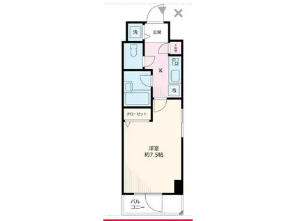 パークウェル高輪(1K/3階)の間取り写真