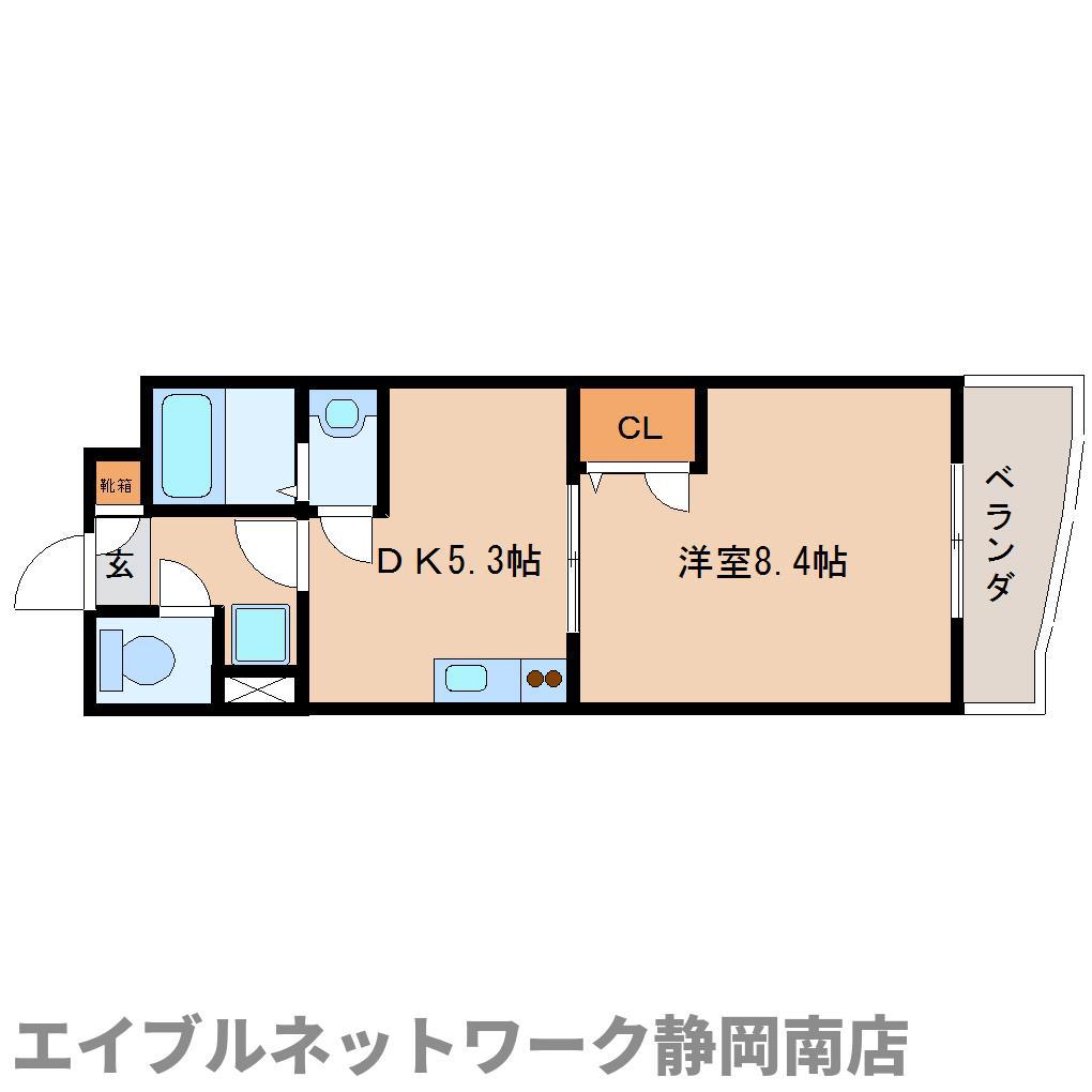 グリーンツリー(1DK/1階)の間取り写真