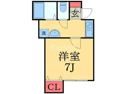 HOUSE CARMINE(1K/2階)の間取り写真