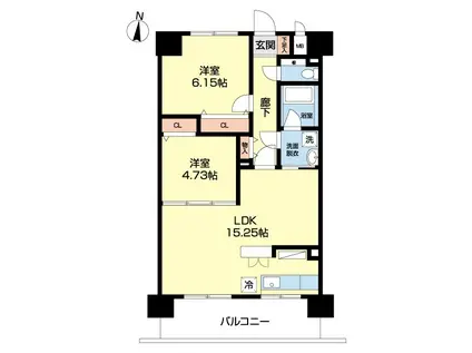 アミティエ大江(2LDK/5階)の間取り写真