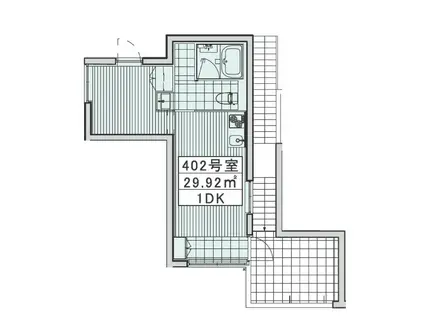サザンビュー池尻(1DK/4階)の間取り写真