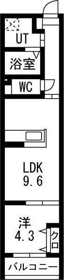 グランテラス今池(1LDK/3階)の間取り写真