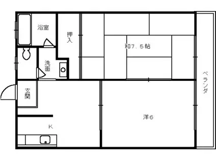 第一宮崎ビル(2DK/4階)の間取り写真
