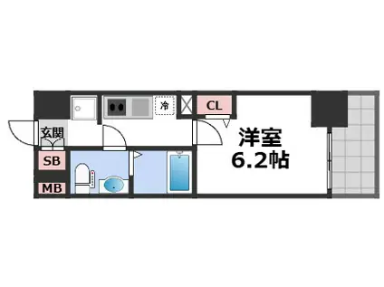 エグゼ大阪CITY ZWEI(1K/8階)の間取り写真