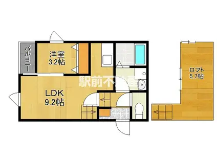 ポラリス鳥栖駅南(1LDK/2階)の間取り写真