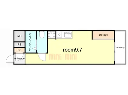 ラ・パルフェ・ド・シェリール(ワンルーム/10階)の間取り写真