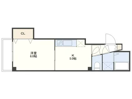 レジョンドール古川町(1DK/2階)の間取り写真