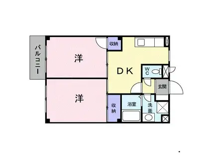 アキネス別府(2K/3階)の間取り写真