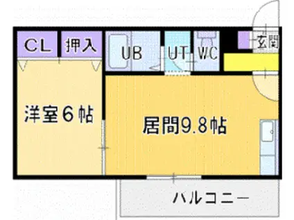 NSビル(1LDK/2階)の間取り写真