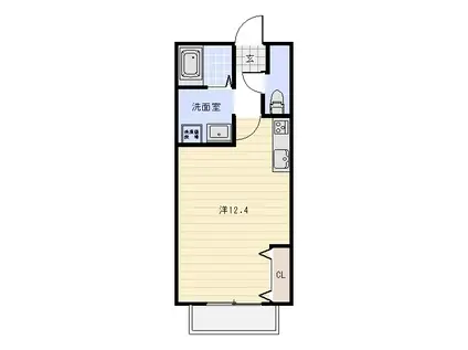 サン・FRIENDSF丹羽(ワンルーム/2階)の間取り写真