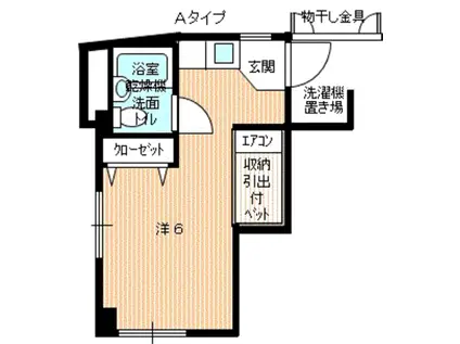 サンライズミナミ(1K/3階)の間取り写真