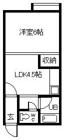 アミューズ88(ワンルーム/2階)の間取り写真