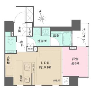 ザ・パークハウス アーバンス高輪(1LDK/8階)の間取り写真