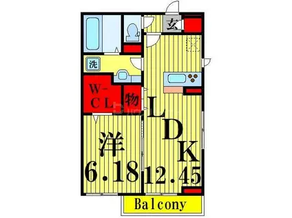 LUCIA(1LDK/2階)の間取り写真