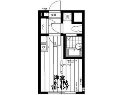 ATLAS CARO与野上落合(ワンルーム/3階)の間取り写真