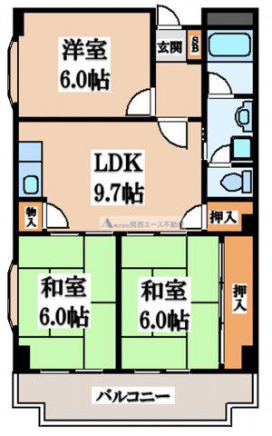 メゾンサンガ(3LDK/3階)の間取り写真