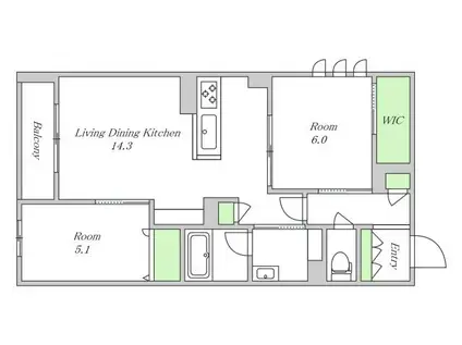 ALIVIO(2LDK/3階)の間取り写真