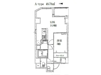 PREMIUM STAGE NAO(1LDK/7階)の間取り写真