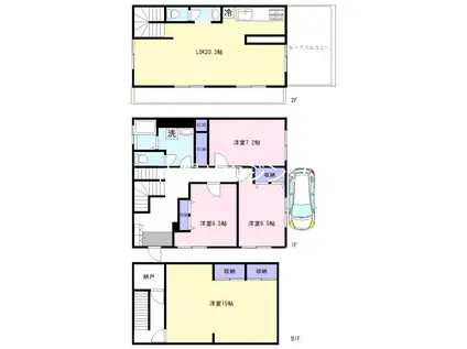 マンションスリーG(3SLDK/2階)の間取り写真