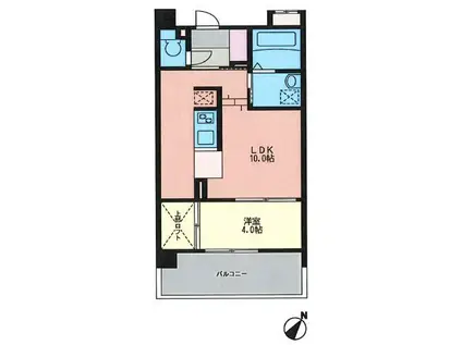 KDX清水レジデンス(1LDK/6階)の間取り写真