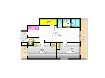 ALEGRIA淡路(1LDK/3階)の間取り写真