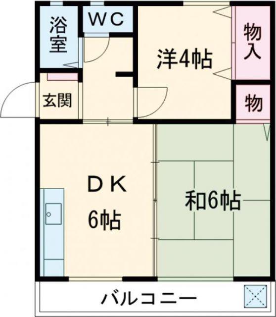 ソレーユ大和(2DK/2階)の間取り写真