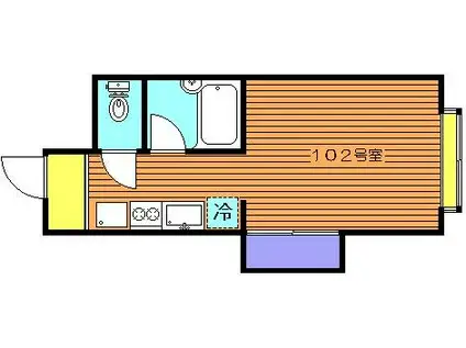 グランブルー下馬(ワンルーム/1階)の間取り写真