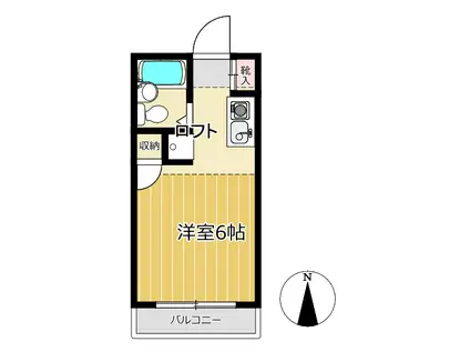 セシカ境南(ワンルーム/2階)の間取り写真