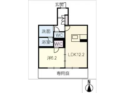 地下鉄鶴舞線 川名駅 徒歩9分 3階建 築3年(1LDK/1階)の間取り写真
