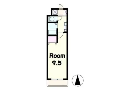 プラティアSETA(1K/3階)の間取り写真