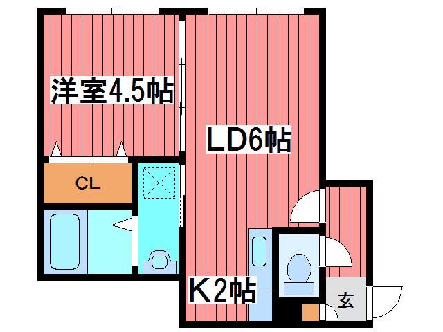 ムーランルージュ(1LDK/2階)の間取り写真