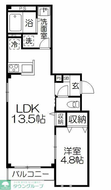 コーナーソレイユ(1LDK/2階)の間取り写真