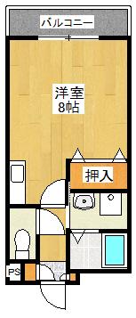 ハイム岩崎I(1K/1階)の間取り写真