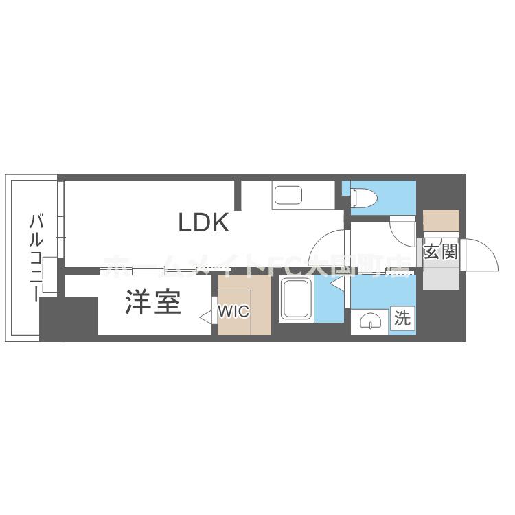 ALIVIS九条(1LDK/9階)の間取り写真