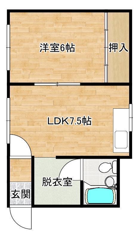 空とこもれ陽のギャルデ(1DK/3階)の間取り写真