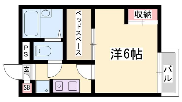 サニーパレス継(1K/1階)の間取り写真