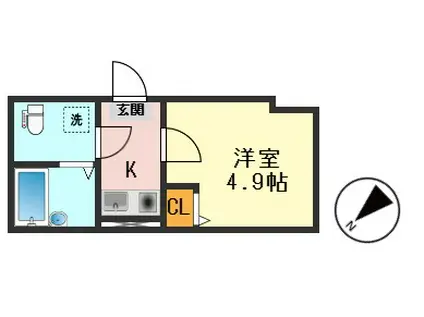 WELLBEING青砥I(1K/1階)の間取り写真