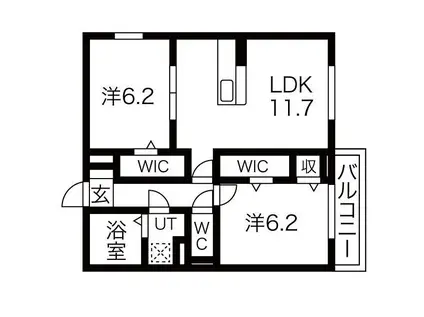 LES ENS FAMIAUX IX(2LDK/2階)の間取り写真