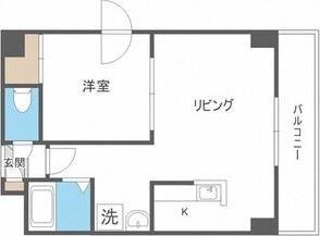 ドエル札幌南6条II(1LDK/5階)の間取り写真