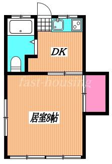 寿ハイツ(1DK/2階)の間取り写真