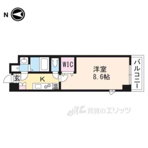北野エスポワコリン(1K/2階)の間取り写真