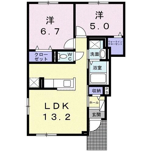 ラフォーレ(2LDK/1階)の間取り写真