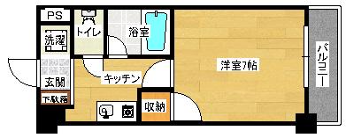 フォルム牛田新町(1K/3階)の間取り写真